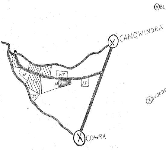 Map showing location of properties
