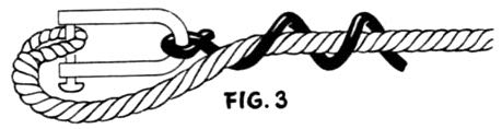 Line drawing of rope and shackle restraint for cattle