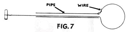 Line drawing of pipe and wire pig restraint